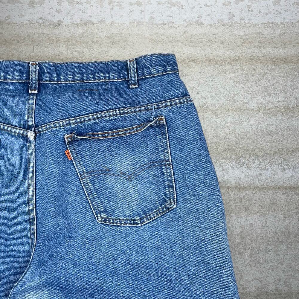 Vintage 80s Orange Tab Levis Jeans 40x30 Straight Fit Medium Wash - Picture 3 of 4